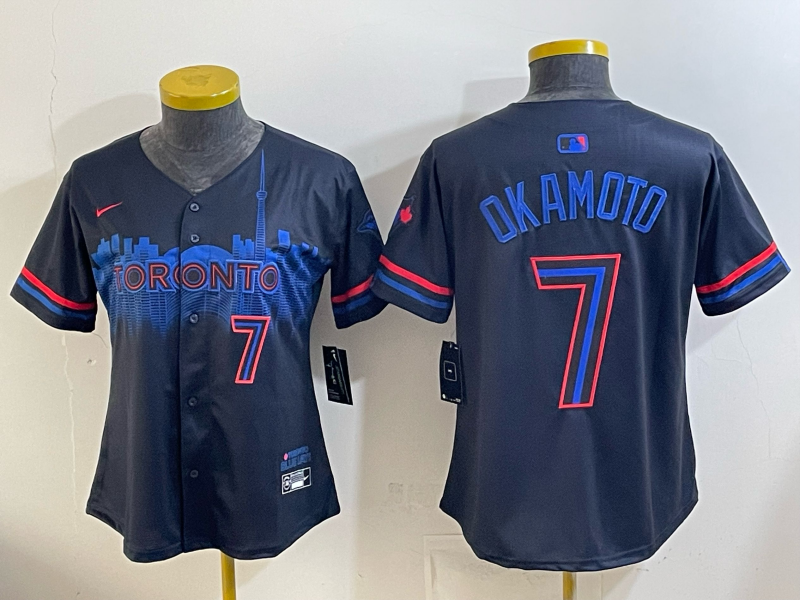 women 2026 Toronto Blue Jays #7 Okamoto Blue Game Nike MLB Jersey 0591202